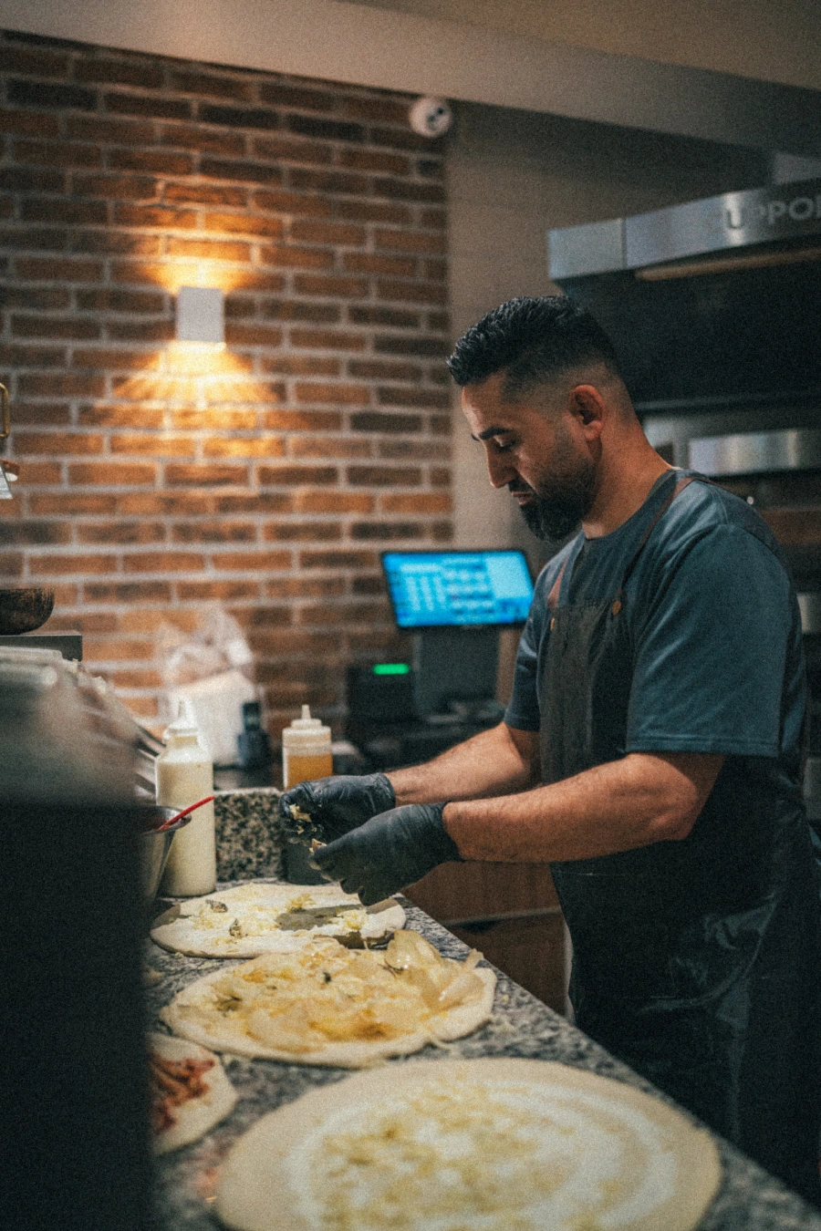 Gourmet pizza toppings nærbillede